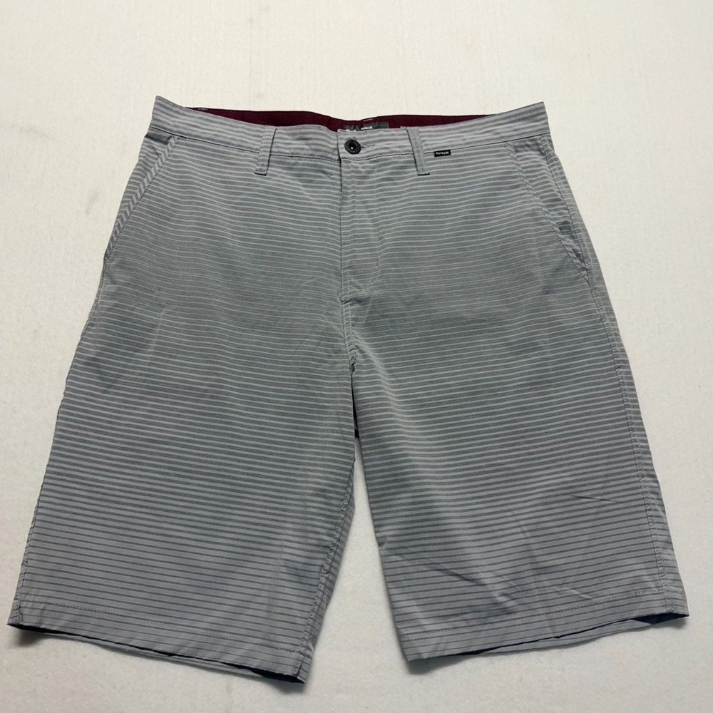 Hurley Men's buckle Gray Striped Shorts 34